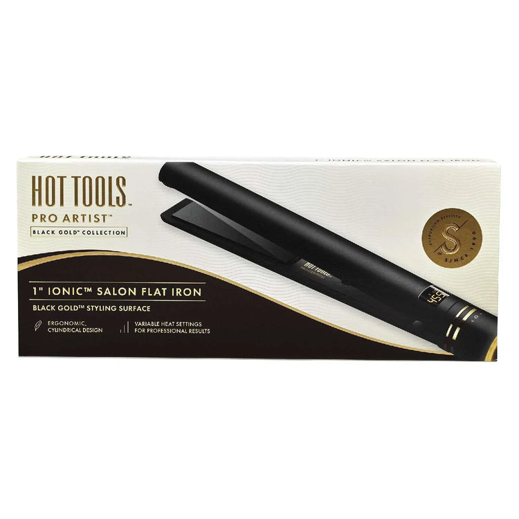 Hot Tools Pro Artist Gold Black Ionic Flat Iron Dual Voltage by HOT TOOLS