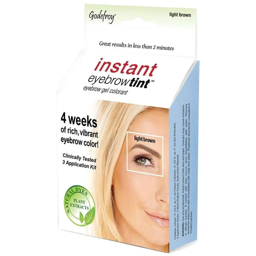 Instant Eyebrow Tint Sensitive - Three App Kit - Light Brown by Godefroy