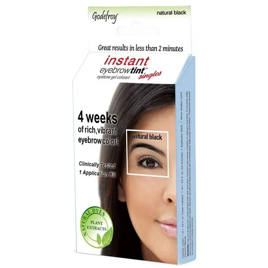 Instant Eyebrow Tint Sensitive - Single App Kit - Natural Black by Godefroy
