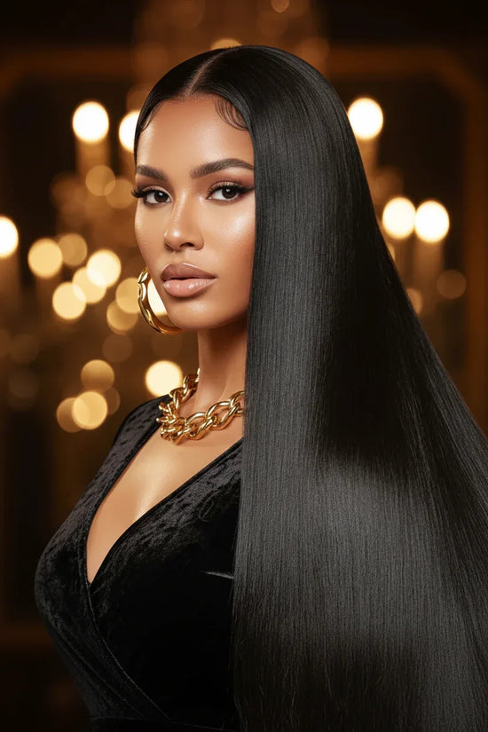 Luxury straight hair extensions for sleek, radiant style with natural shine and volume