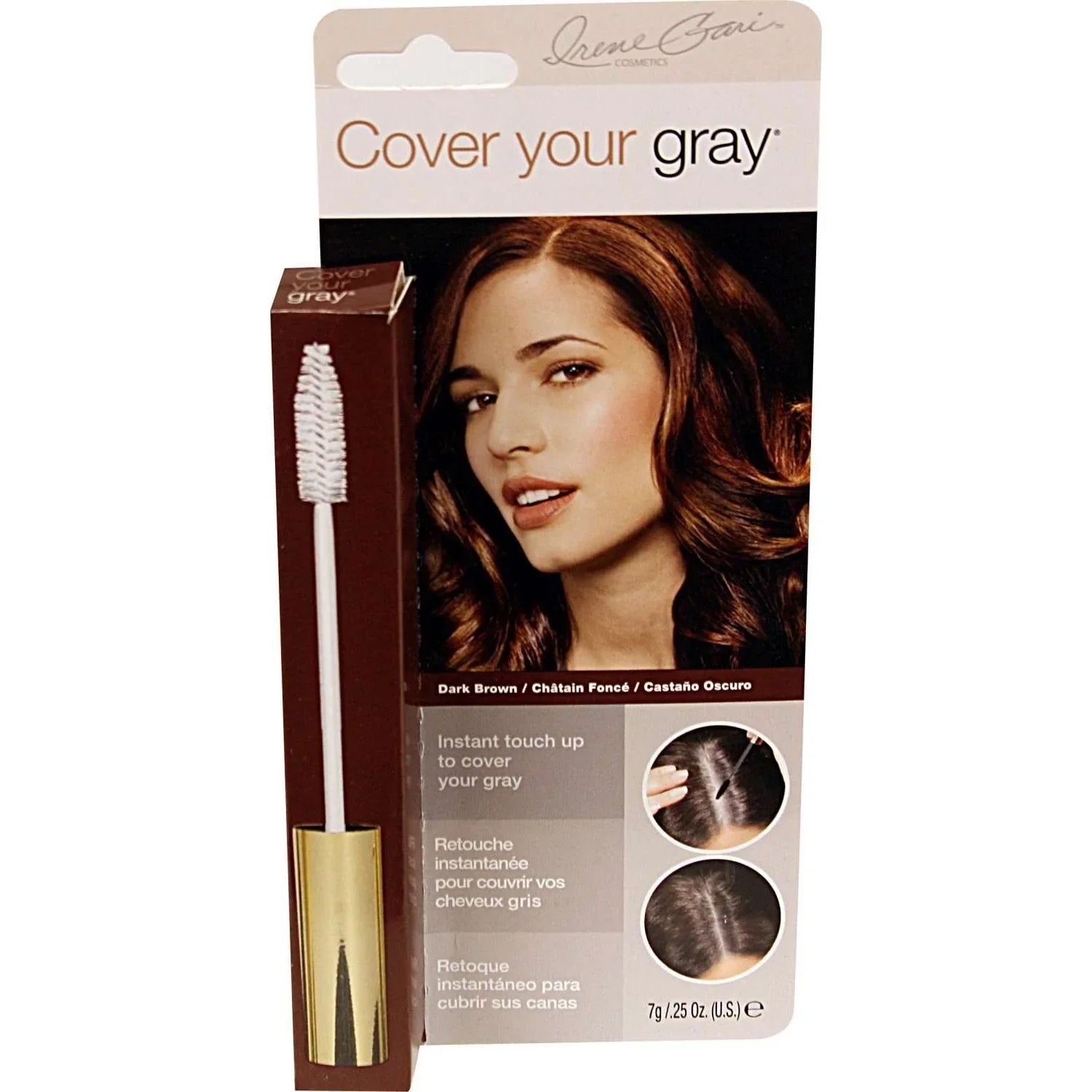 Cover Your Gray Hair Mascara Dark Brown for instant gray coverage with easy application.