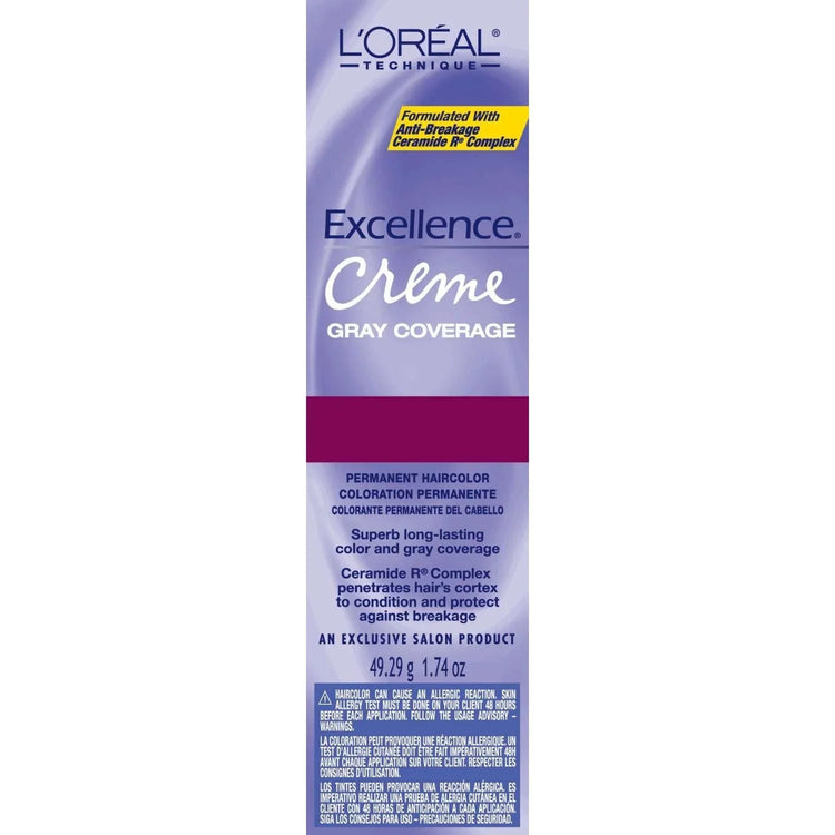 Excellence Creme 04.00 dark brown hair color cream with grey coverage and Pro-Keratin complex for protection.
