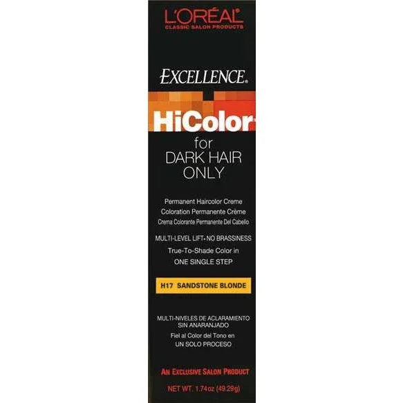 Hicolor Sandstone Blonde hair color from Loreal Excellence, permanent hair color for dark hair only.