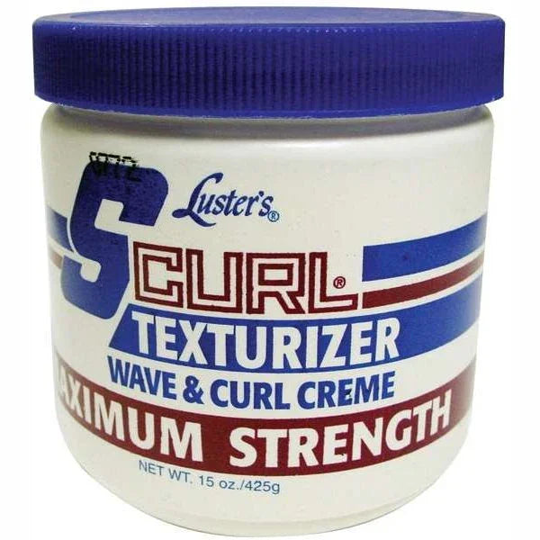Scurl Texturizer Wave Curl Cream Maximum for hair styling, offering luxurious curls without heat. Ideal curl texturizer cream.