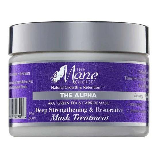 The Mane Choice The Alpha Green Tea Carrot Deep Strengthening Hair Treatment for healthy, restored hair.
