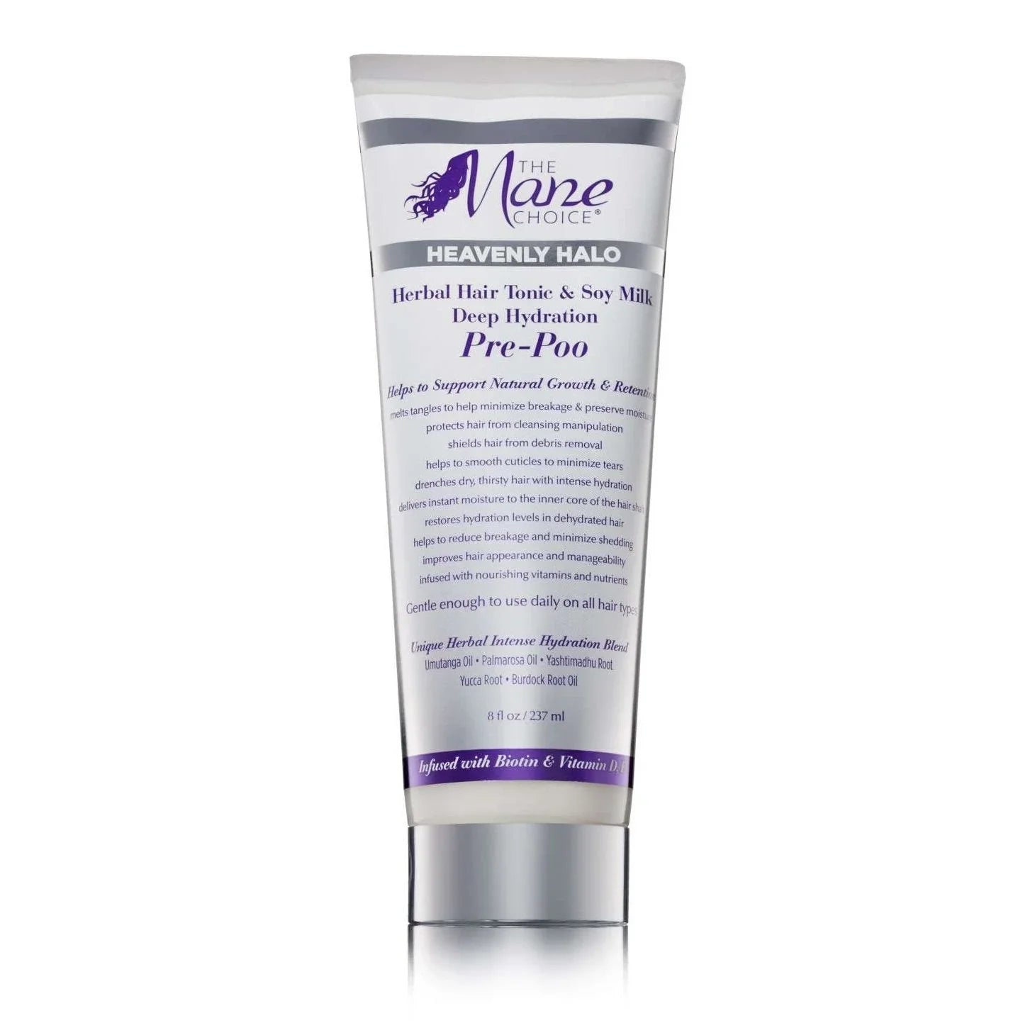 The Mane Choice Heavenly Halo Herbal Hair Tonic Pre-Poo for deep hydration and moisture retention.