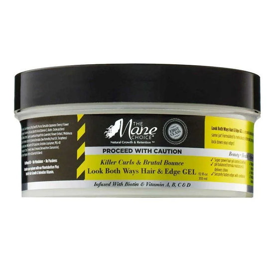 The Mane Choice Caution Killer Curls Look Both Ways Hair Edge Gel - edge control gel for curly hair.