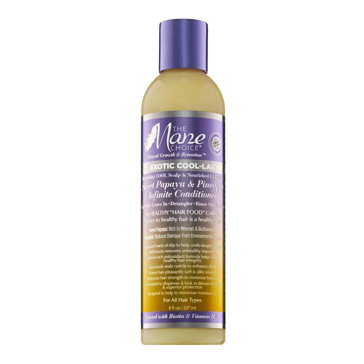 The Mane Choice Exotic Cool-Laid Sweet Papaya Pineapple Infinite Conditioner for hydrated, healthy hair and scalp. Perfect papaya pineapple conditioner.