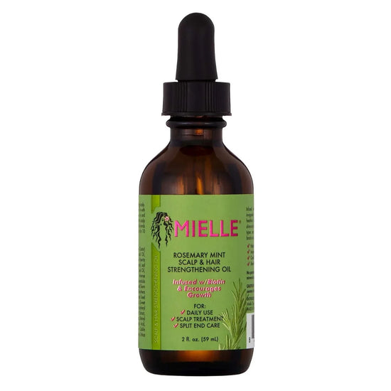 Mielle Rosemary Mint Scalp Hair Strengthening Oil for faster hair growth and healthier scalp treatment.