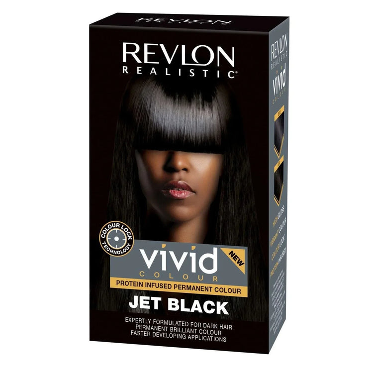 Revlon Realistic Vivid Colour Protein Infused Permanent Colour Jet Black by REVLON