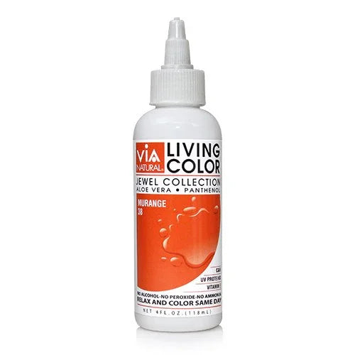 Via Living Hair Color 038 Murange, natural semi-permanent hair color Murange in a bottle with aloe vera and panthenol.