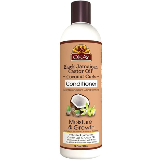 Okay Black Jamaican Castor Oil Coconut Conditioner for moisture and growth, strengthening hair and preventing breakage.