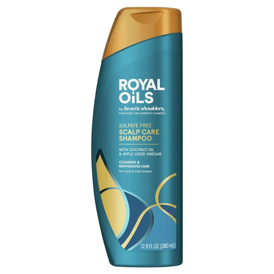 Royal Oils By Head & Shoulders sulfate free scalp care shampoo bottle for curly and coily hair care.