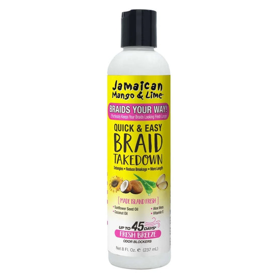 Jamaican Mango Lime Braid Takedown product for easy braid removal and maintenance, braid takedown products.