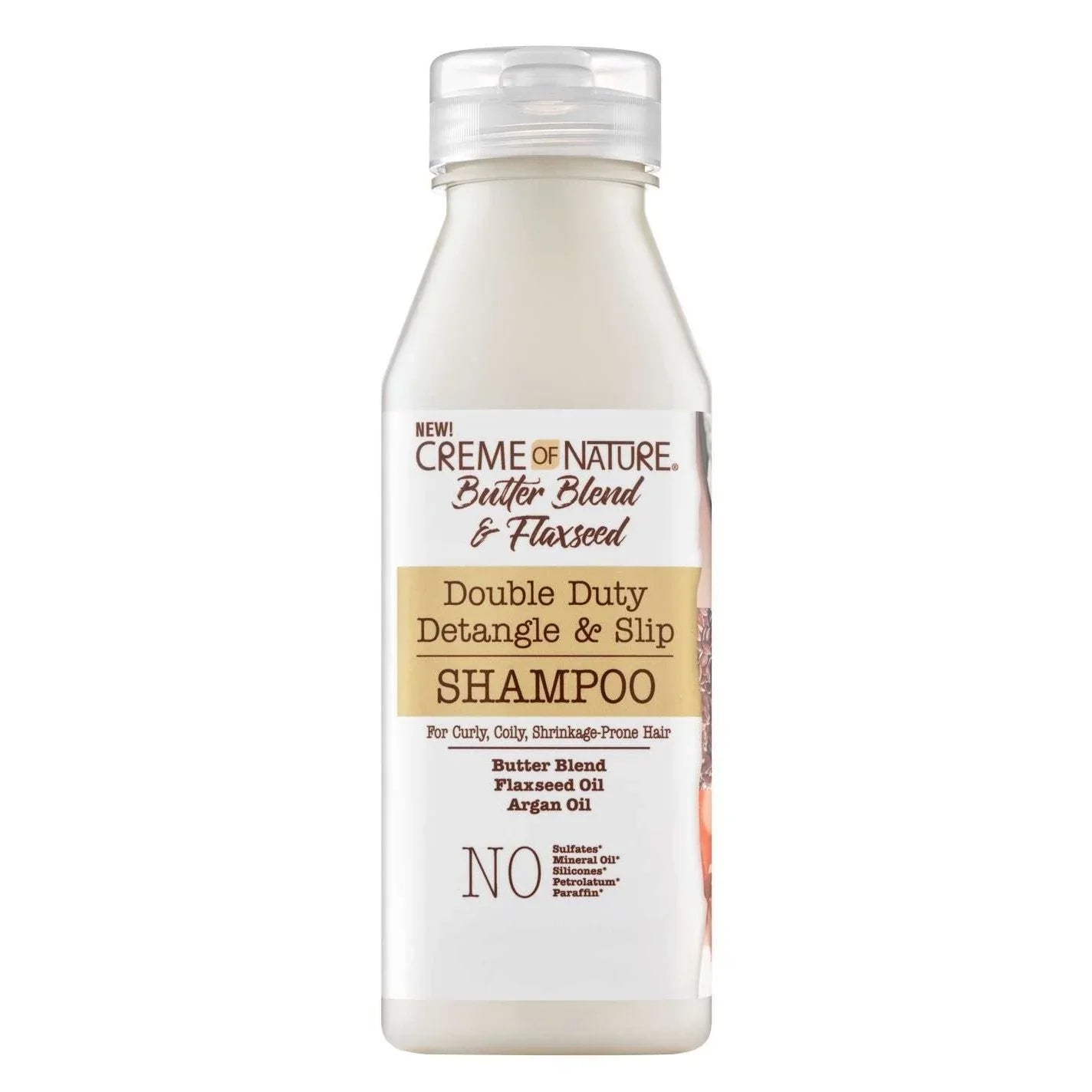 Creme Of Nature Butter Blend Flaxseed Detangle Slip Shampoo, a flaxseed detangle shampoo for curly hair.