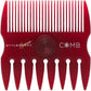 StyleCraft red beard and mustache comb, fine and coarse teeth, circular center