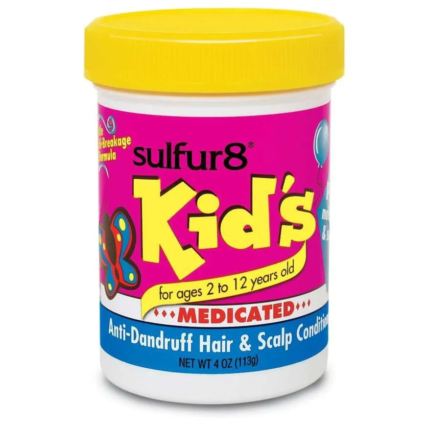 Sulfur-8 Kids Dandruff Hair & Scalp treatment for children, effective kids dandruff treatment in a 4 oz container.