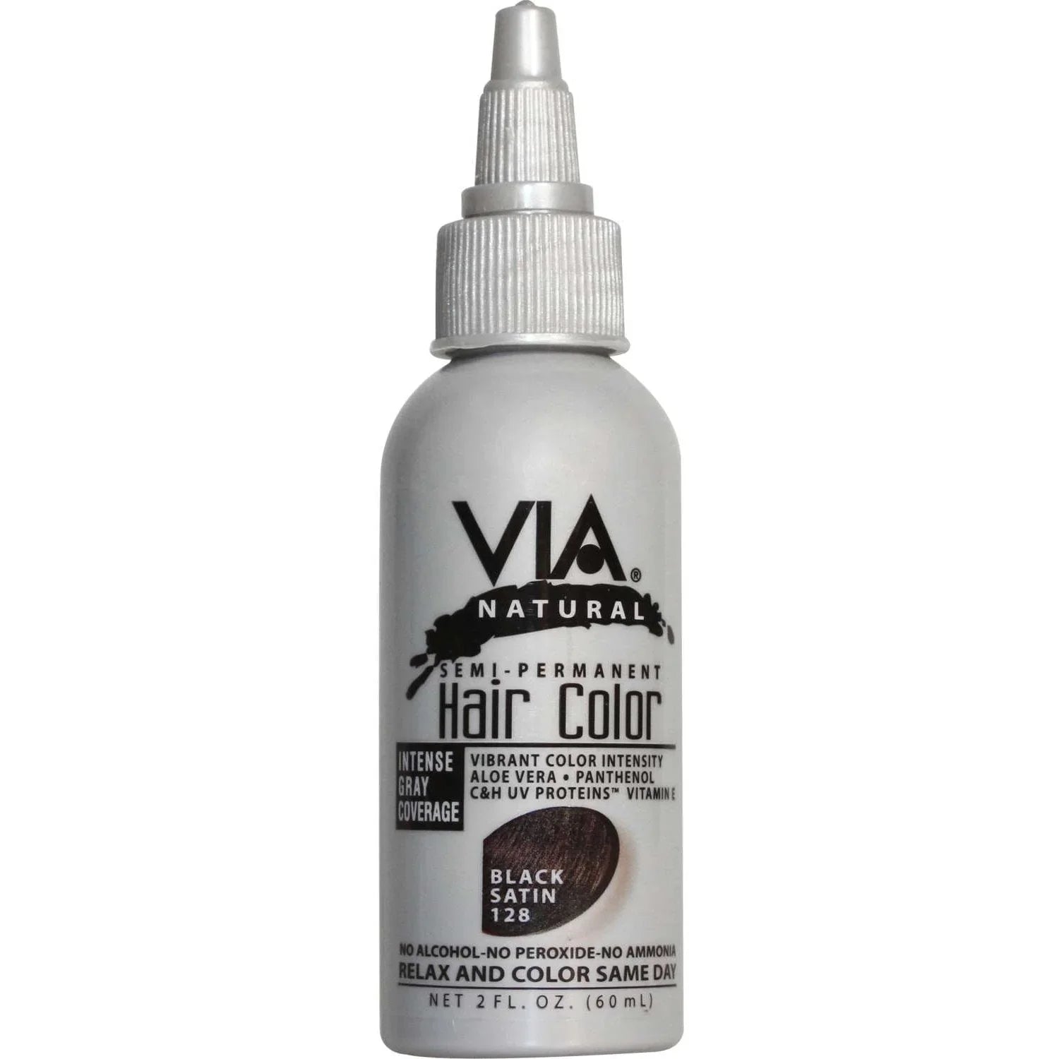 Via Natural Hair Color 128 Black Satin by Via Natural