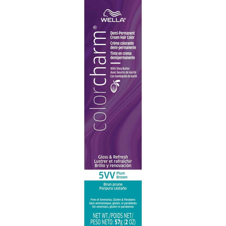 Wella Color Charm Demi-Permanent Cream Hair Color 5Vv Plum Brown by WELLA