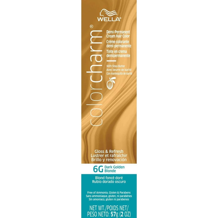 Wella Color Charm Demi-Permanent Cream Hair Color 6G Dark Golden Blonde by WELLA