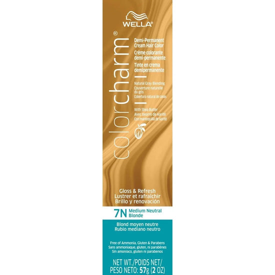 Wella Color Charm Demi-Permanent Cream Hair Color 7N Medium Neutral Blonde by WELLA