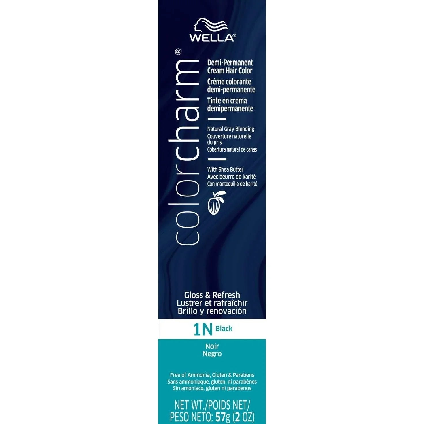 Wella Color Charm Demi-Permanent Cream Hair Color 1N Black by WELLA
