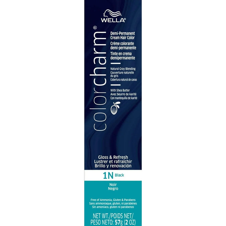 Wella Color Charm Demi-Permanent Cream Hair Color 1N Black by WELLA