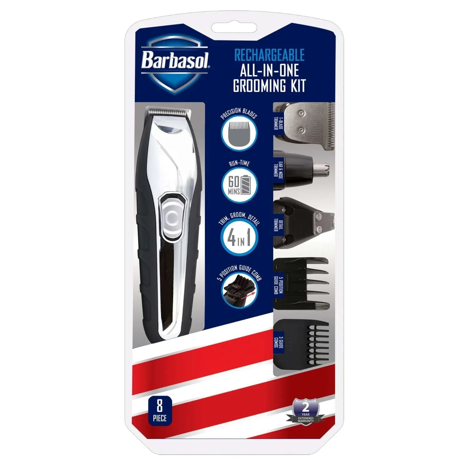 Barbasol Rechargeable All-In-One Mens Grooming Kit With Stainless Steel Blades by Barbasol