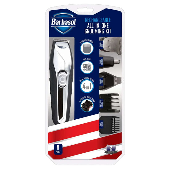 Barbasol Rechargeable All-In-One Mens Grooming Kit With Stainless Steel Blades by Barbasol