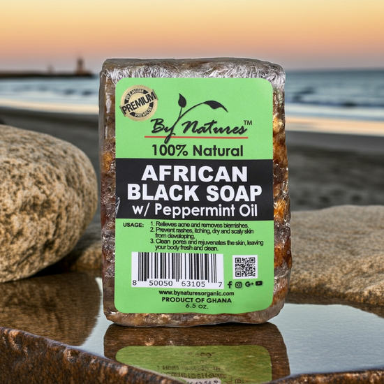 By Natures 100 Natural African Black Soap Peppermint Oil